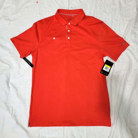 Nike Golf Dry Dri-Fit OLC Polo Collar Shirt Habanero Red AT8940-634 Small S - Picture 2 of 7
